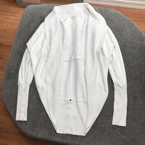 Aritzia Wilfred Diderot Open Front Circle Cocoon Cardigan Studded Ribbed Gray - Picture 2 of 10